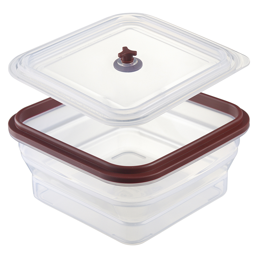 Изображение товара Контейнер для переноски и хранения силиконовый квадратный складной Silikobox, 1,2 л, темно-сливовый