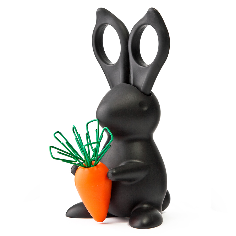 Изображение товара Ножницы+магнит со скрепками Bunny, черный