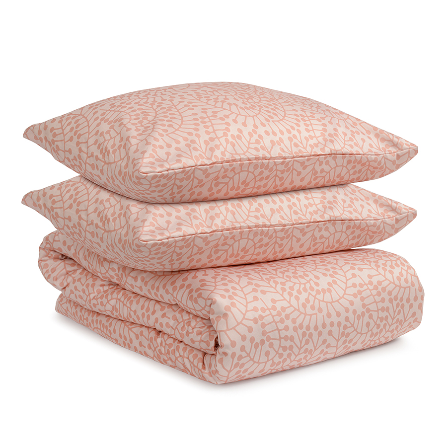 Изображение товара Комплект постельного белья розового цвета с принтом Спелая смородина из коллекции Scandinavian touch, 150х200 см