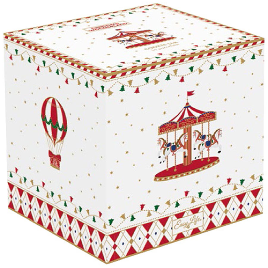 Изображение товара Банка для печенья Рождественская карусель, Ø14х16,5 см