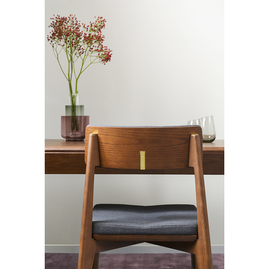 Изображение товара Набор из 2 стульев Aska, рогожка, орех/темно-серый