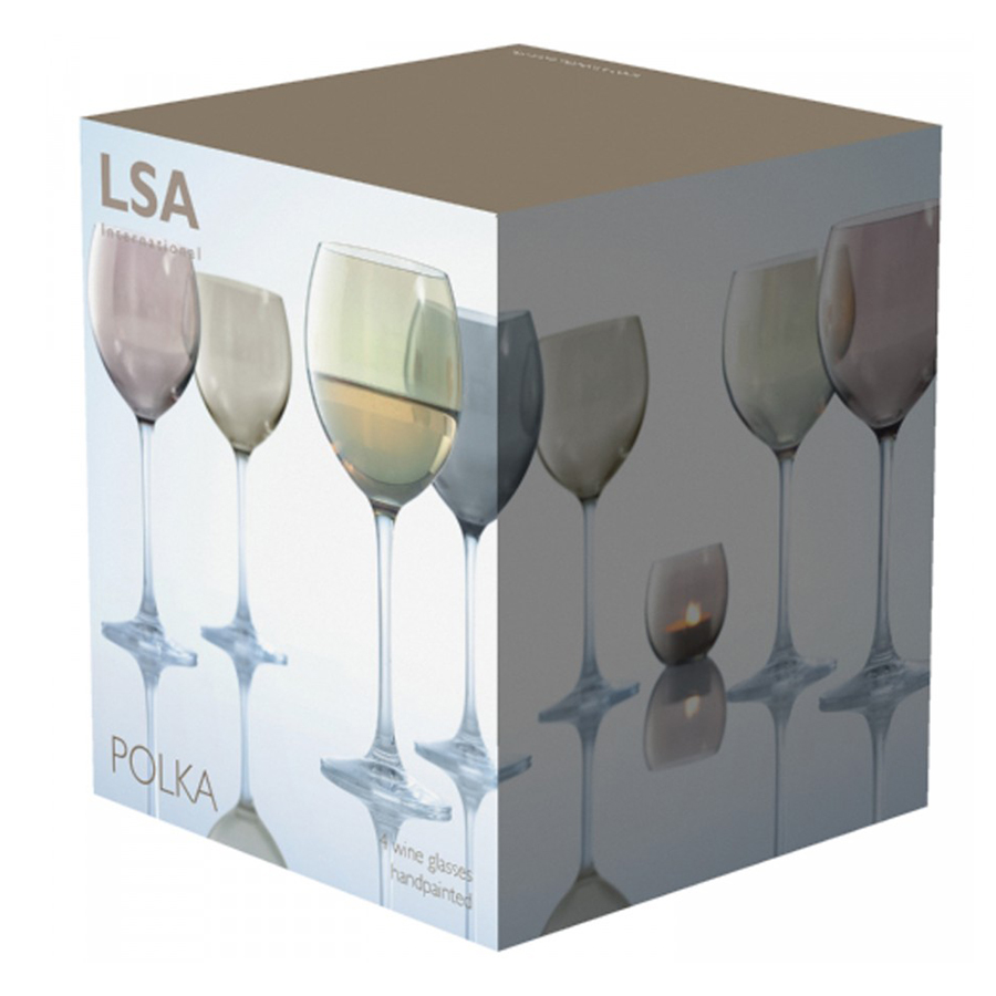 Изображение товара Набор бокалов для вина Polka, 400 мл, разноцветный, 4 шт.