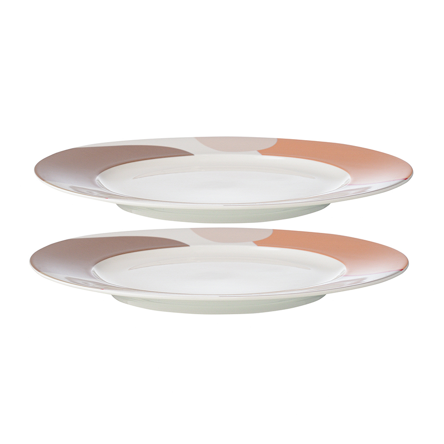 Изображение товара Набор из двух тарелок бежевого цвета с авторским принтом из коллекции Freak Fruit, 22см