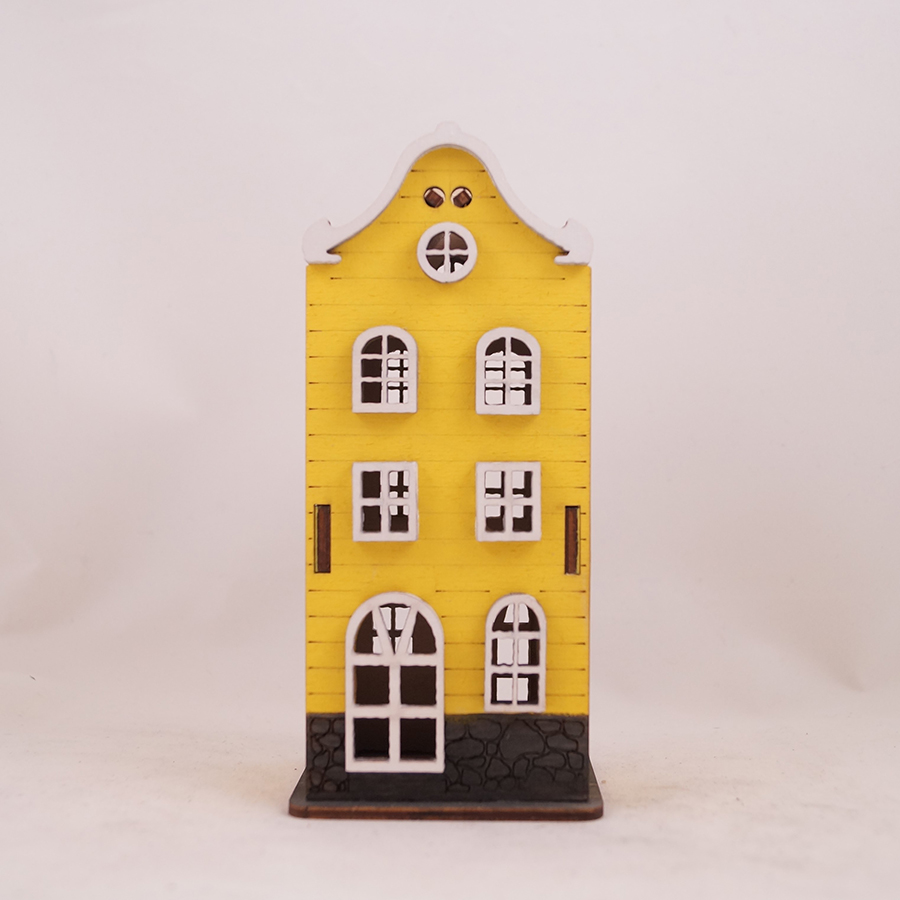 Изображение товара Фигура декоративная Шведский домик, 15,2 см, желтый