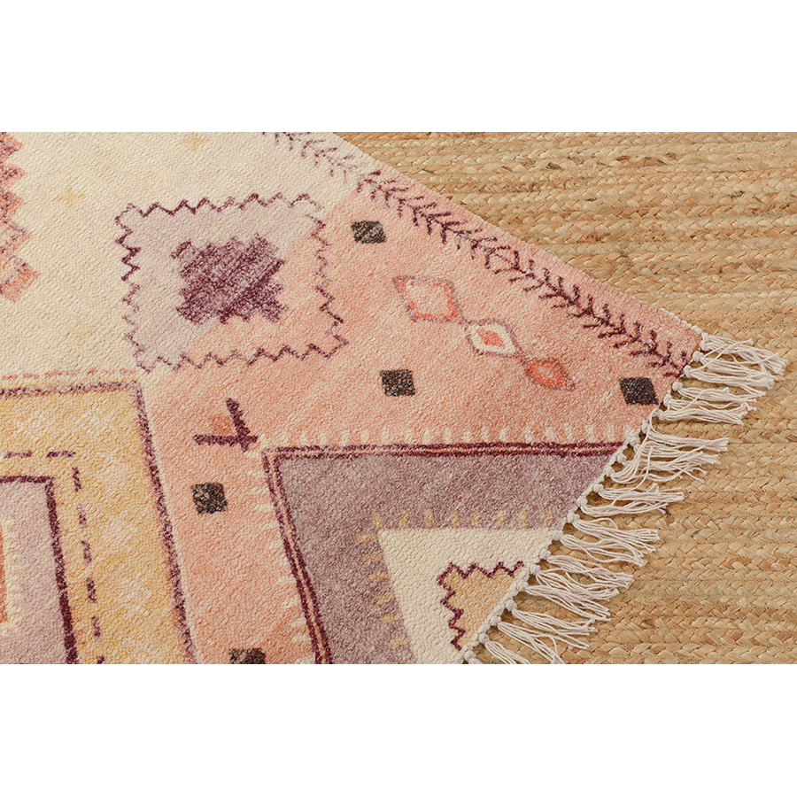 Изображение товара Ковер из хлопка с этническим орнаментом цвета лаванды из коллекции Ethnic, 160x230 см