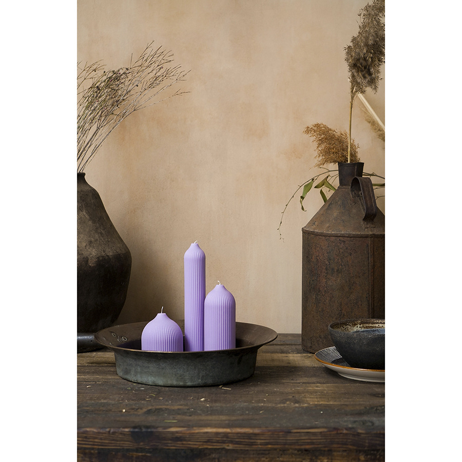 Изображение товара Свеча декоративная цвета лаванды из коллекции Edge, 25,5см