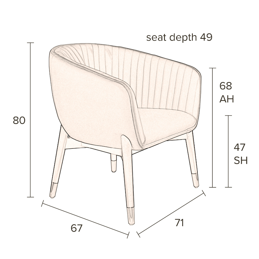 Изображение товара Кресло для отдыха Dutchbone, Dolly, 71x67x80 см, фиолетовое