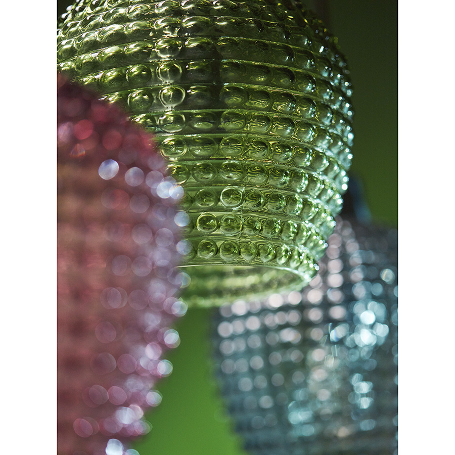 Изображение товара Светильник подвесной каскадный Aurora, 110х18 см, сливовый/зеленый/серый