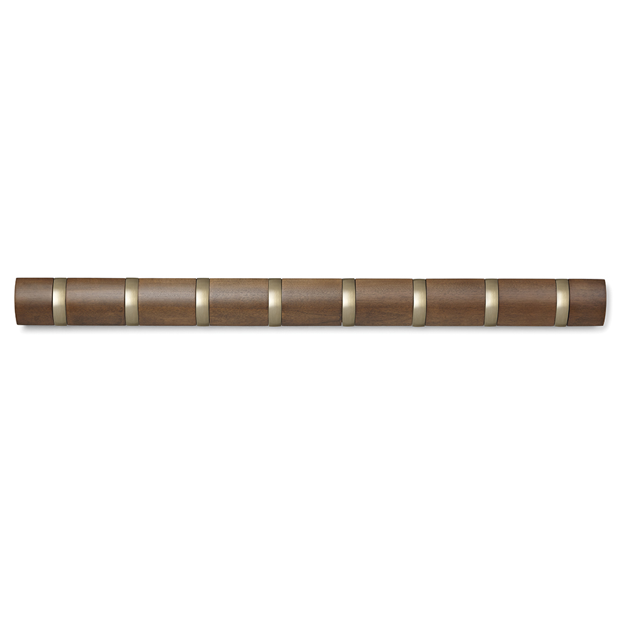 Изображение товара Вешалка настенная Flip, 84,5 см, коричневая, 8 крючков