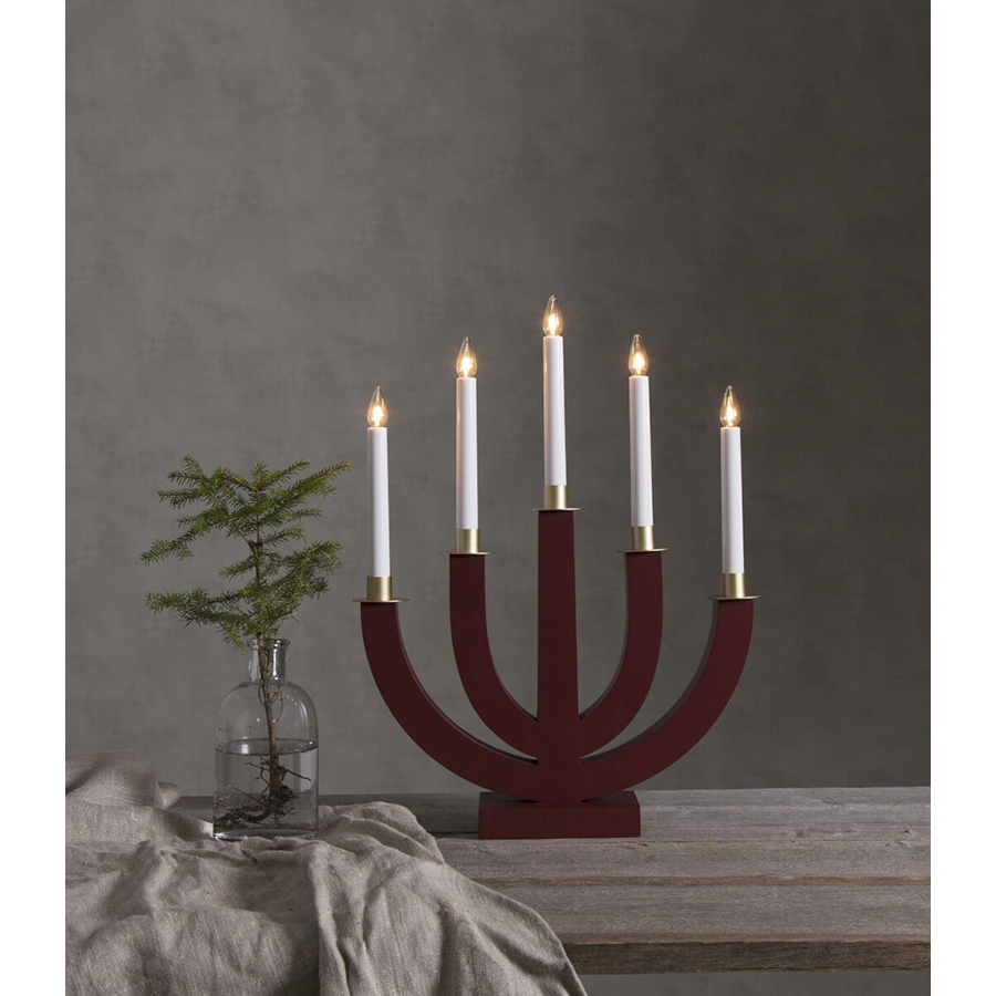 Изображение товара Светильник декоративный Eli, 5 свечей, 47х37 см, красный