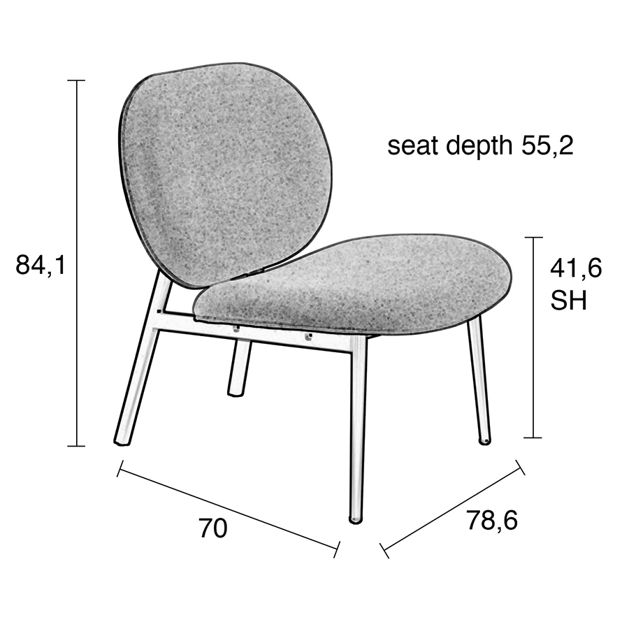 Изображение товара Лаунж-кресло Zuiver, Spike, 78,6x70x84,1 см, розовое