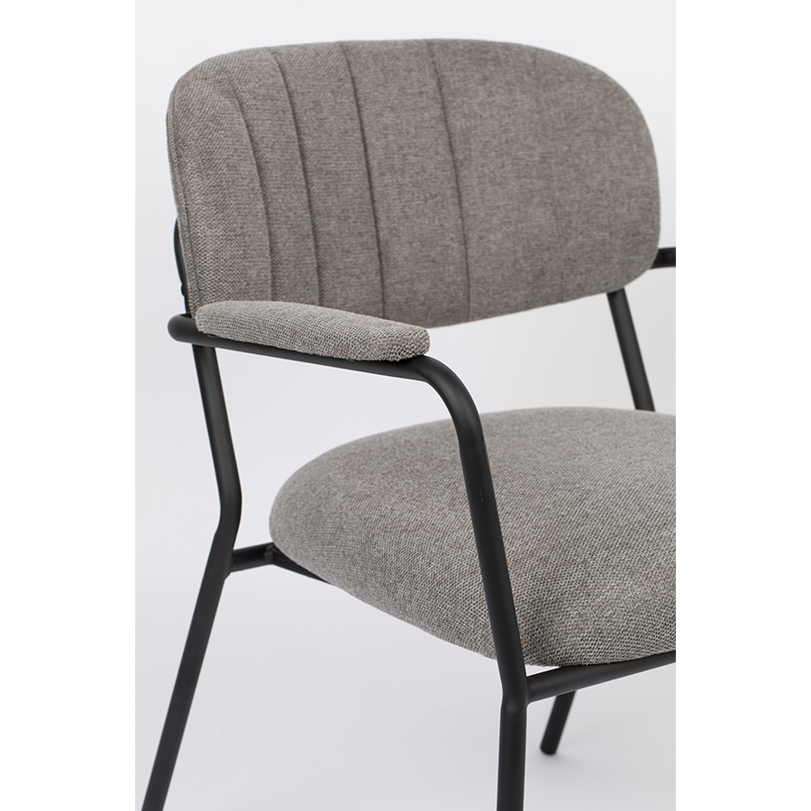 Изображение товара Лаунж-кресло с подлокотниками White label living, Jolien, 69,5х61х73 см, светло-серое