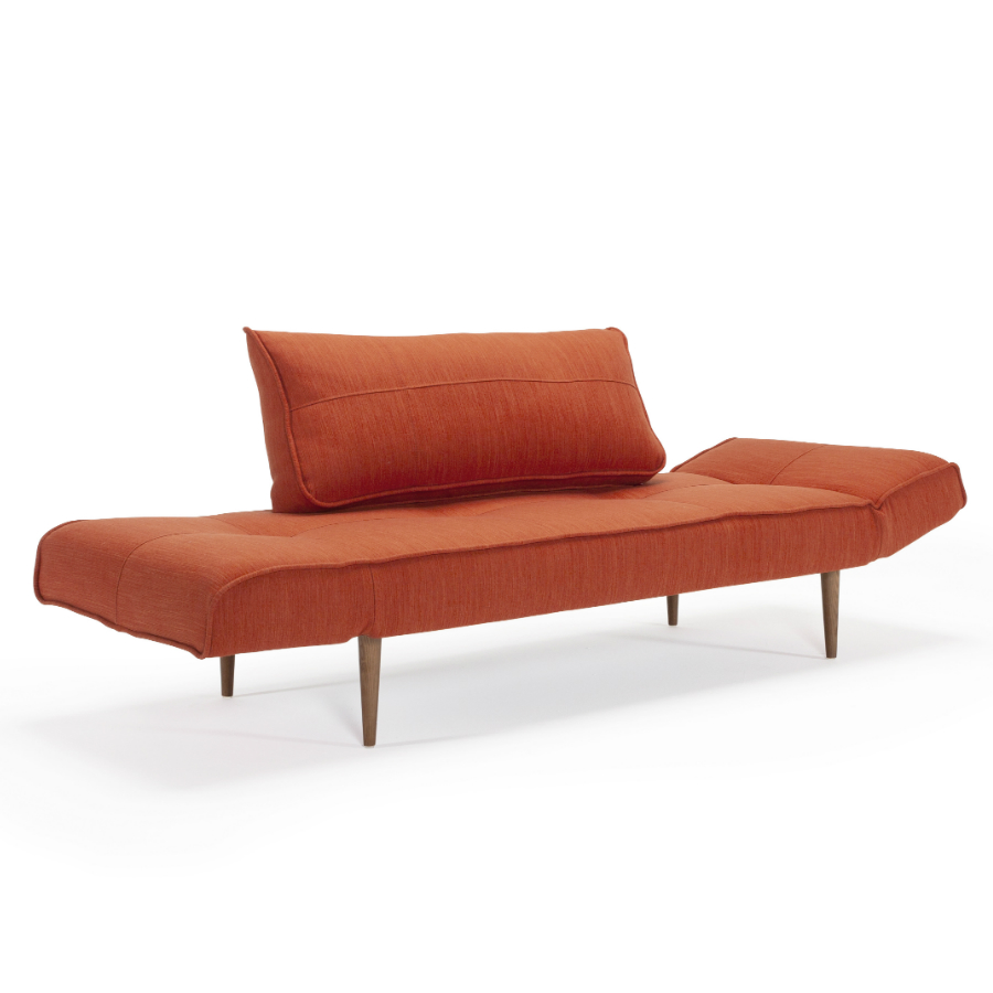 Изображение товара Кушетка Zeal с подушкой и ножками Styletto, оранжевая