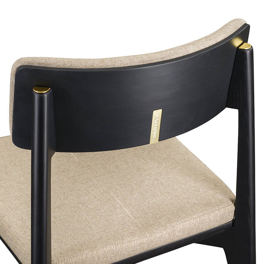 Изображение товара Набор из 2 стульев Aska, рогожка, черный/бежевый