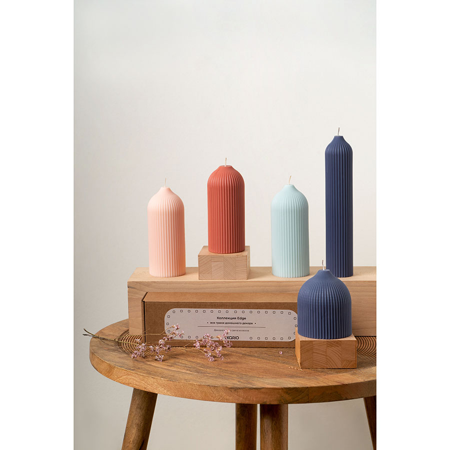 Изображение товара Свеча декоративная мятного цвета из коллекции Edge, 16,5 см
