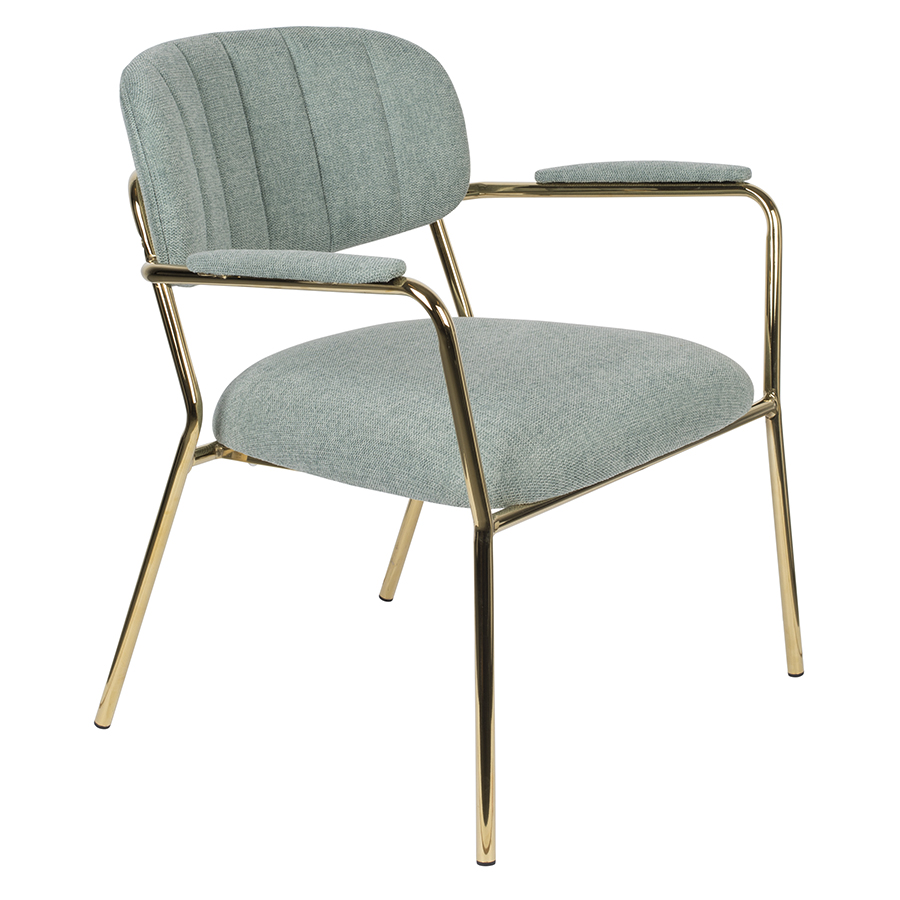 Изображение товара Лаунж-кресло с подлокотниками White label living, Jolien, 69,5х61х73 см, светло-зеленое