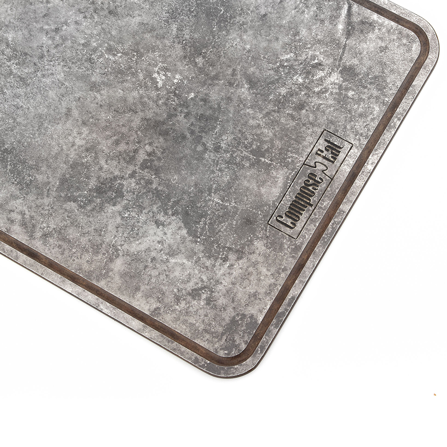 Изображение товара Доска разделочная с желобом, 29x20 см, мрамор серый