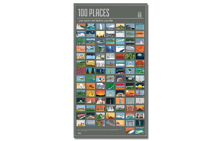Изображение товара Постер Doiy, 100 мест, которые нужно посетить, прежде чем умереть
