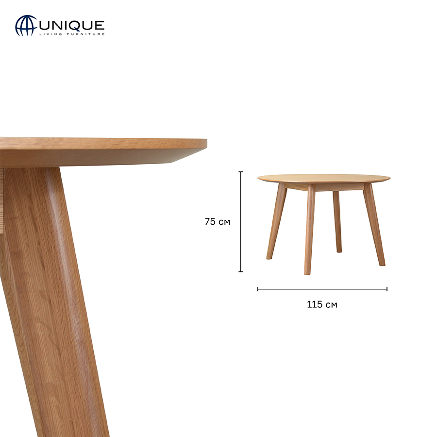 Изображение товара Стол круглый Unique Furniture, RHO, 115х75 см