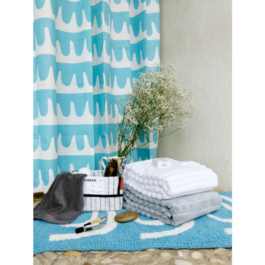 Изображение товара Коврик для ванной Go round голубого цвета Cuts&Pieces, 60х90 см