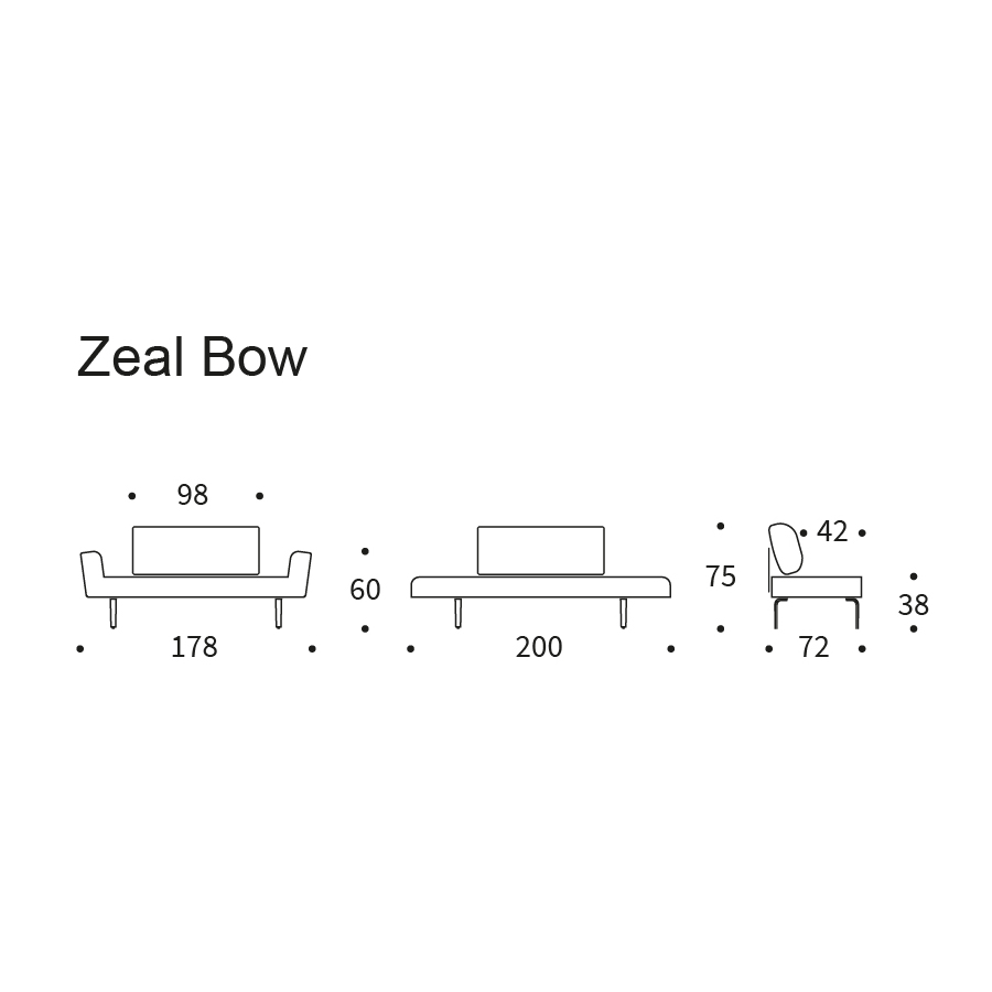 Изображение товара Кушетка Zeal Bow, 178х72х75 см, синяя