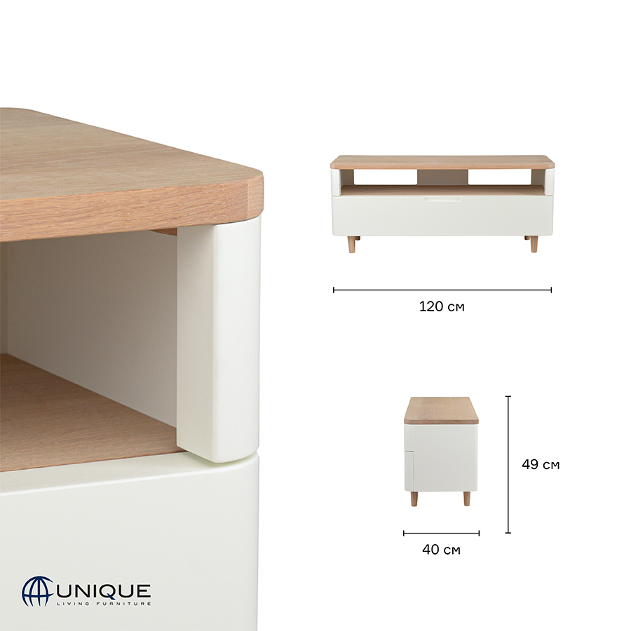 Изображение товара Тумба под ТВ Unique Furniture, Amalfi, 120х40х49 см