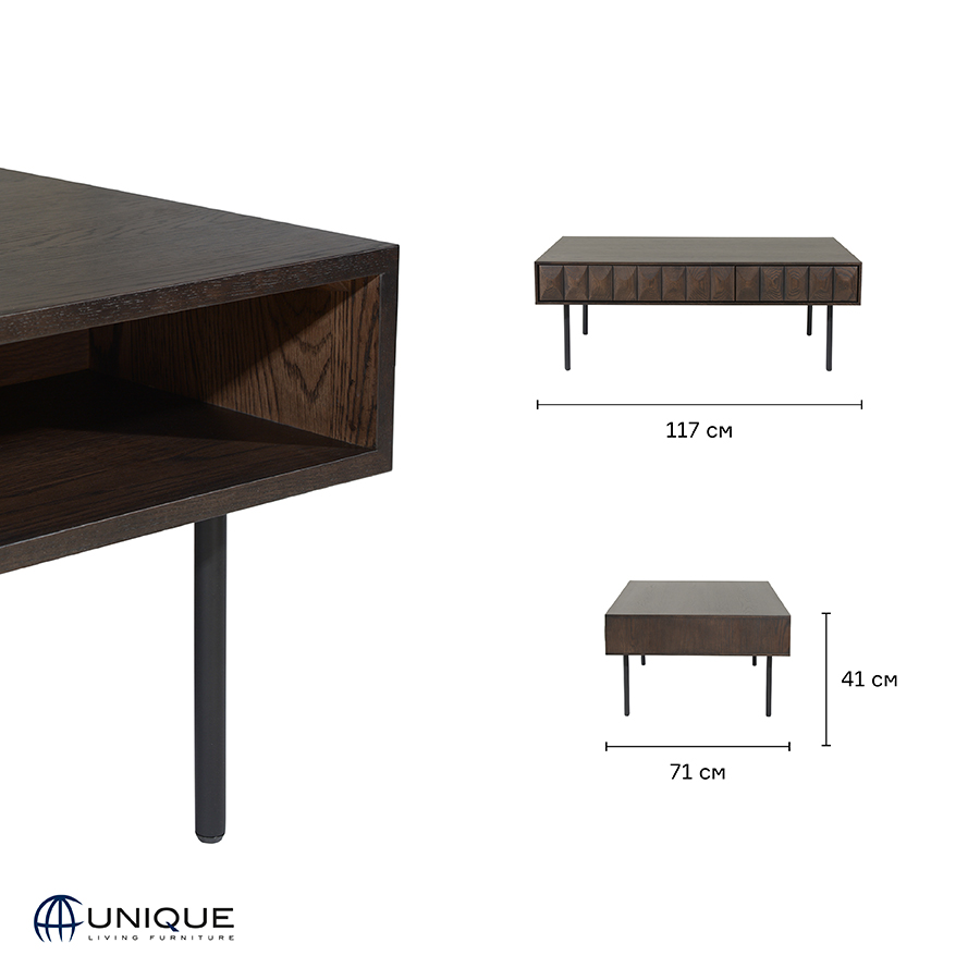 Изображение товара Столик кофейный Unique Furniture, Latina, 71х117х41 см