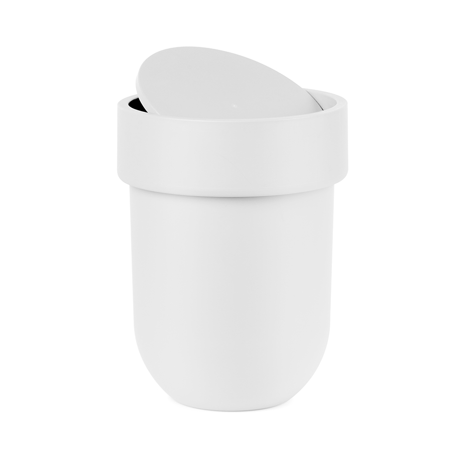 Изображение товара Корзина для мусора с крышкой Touch, 6 л, белая