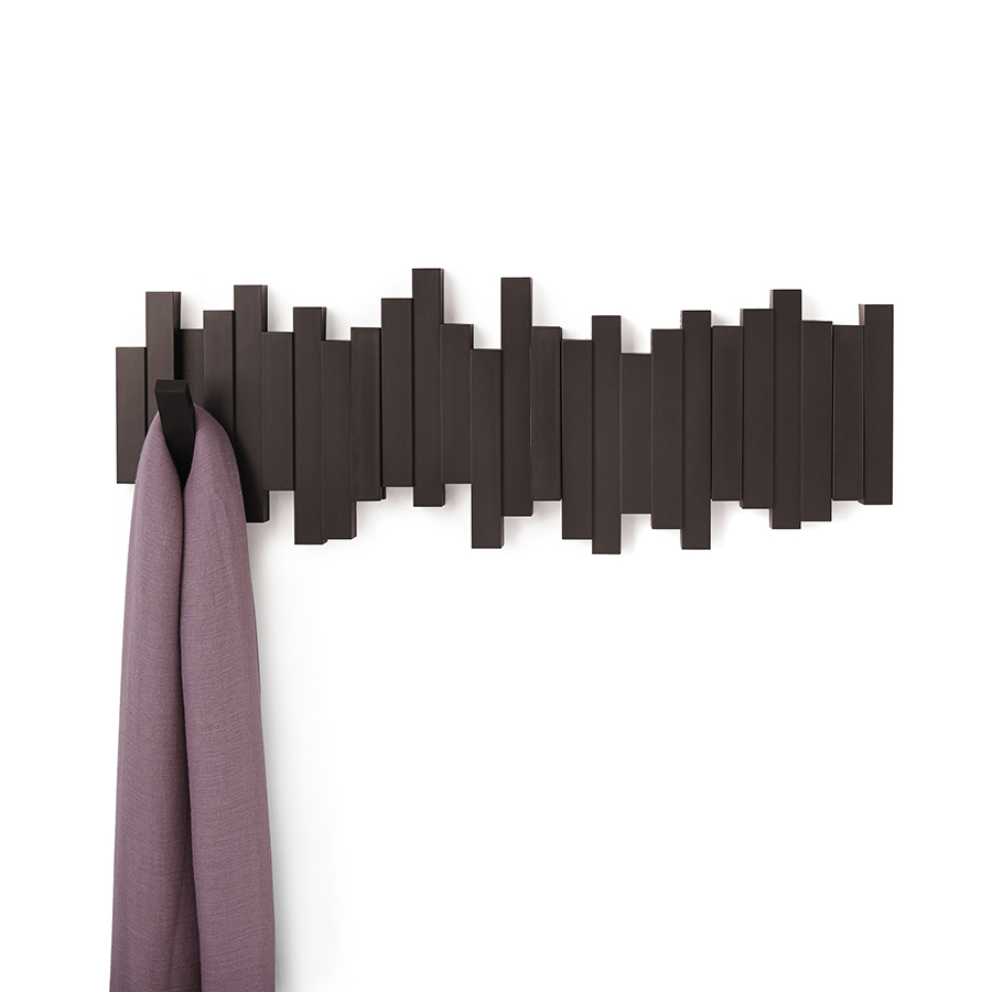 Изображение товара Вешалка настенная Sticks, 49,3 см, эспрессо, 5 крючков