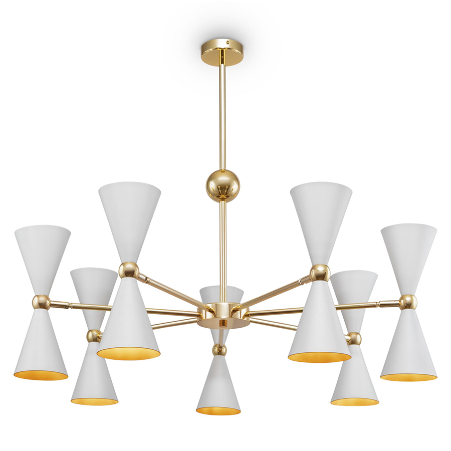 Изображение товара Светильник подвесной Modern, Vesper, 14 ламп, Ø91 см, белый с золотом