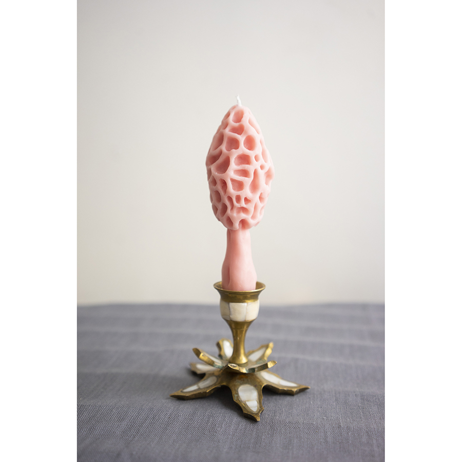 Изображение товара Свеча ароматическая Гриб Сморчок, 13,5 см, светло-розовая