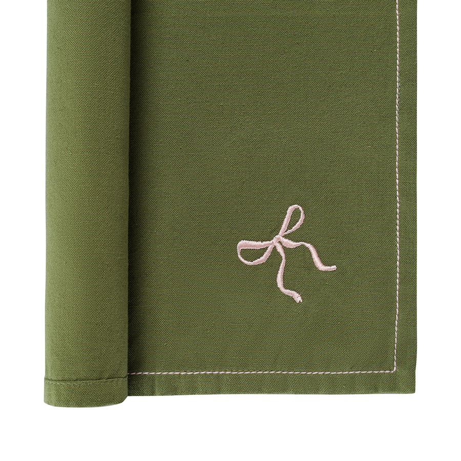 Изображение товара Салфетка сервировочная Fancy Bows оливкового цвета из коллекции Essential, 45х45 см