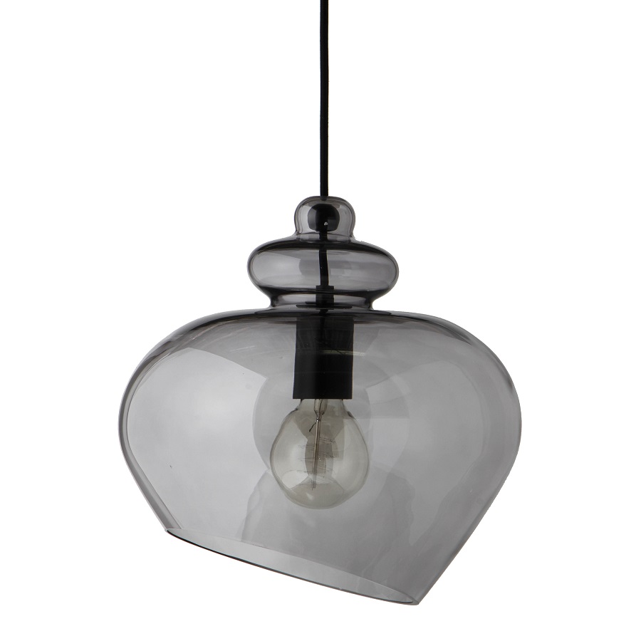 Изображение товара Лампа подвесная Grace, 31,5хØ30 см, дымчатое стекло, черный цоколь
