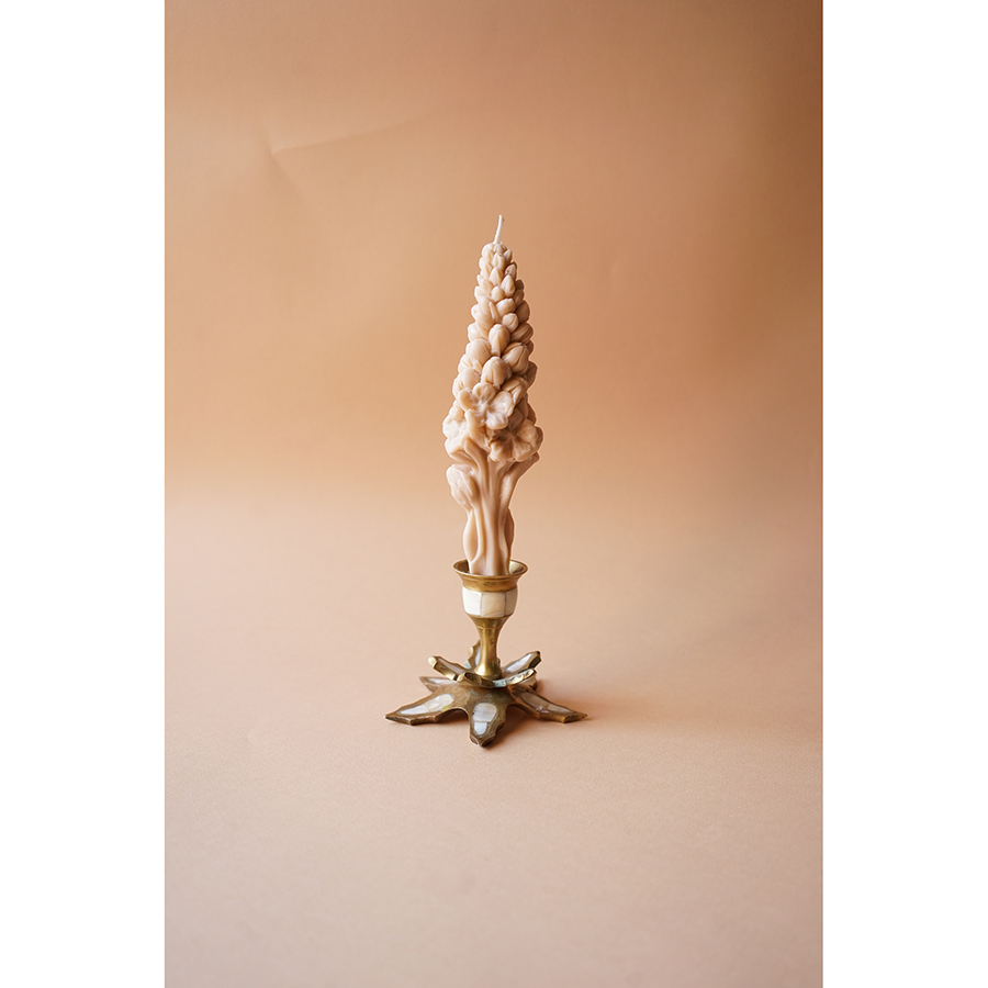 Изображение товара Свеча ароматическая Цветок, 16 см, бежевая
