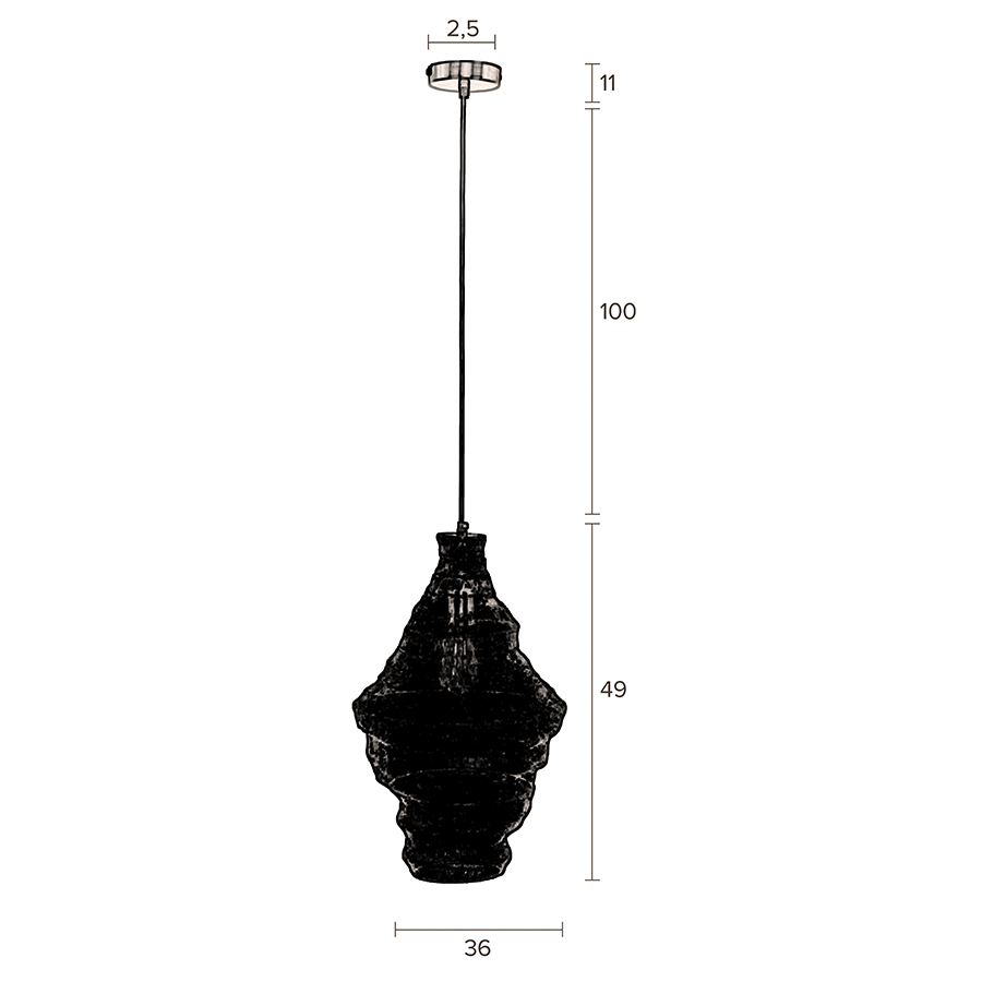 Изображение товара Светильник подвесной Luca, 36x36x57 см, черный