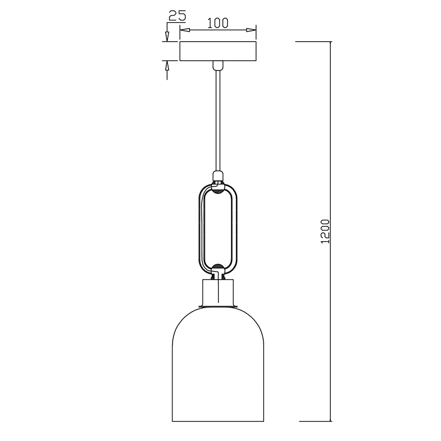 Изображение товара Светильник подвесной Difuso, 1 лампа, Ø12х28 см, хром