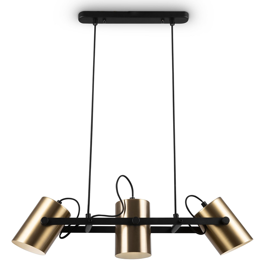 Изображение товара Светильник подвесной Loft, Elori, 3 лампы, Ø10х16,3 см, черный/латунь