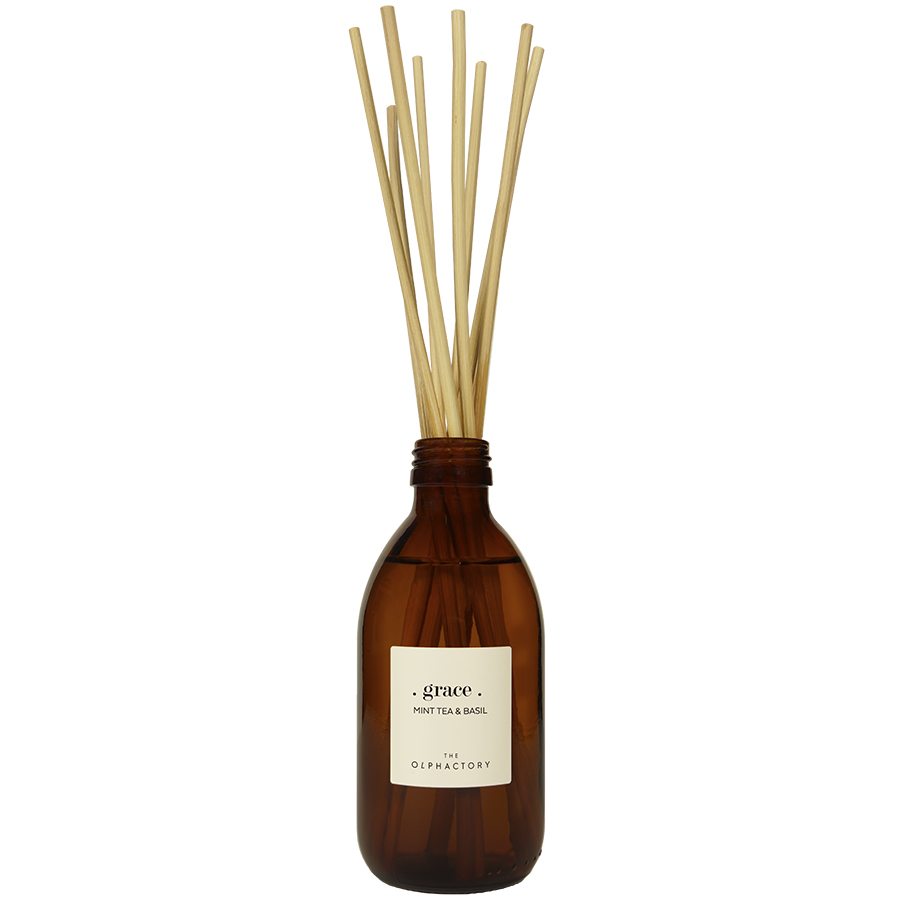 Изображение товара Наполнитель-диффузор с бамбуковыми палочками The Olphactory, Grace, Mint tea & Basil, 250 мл