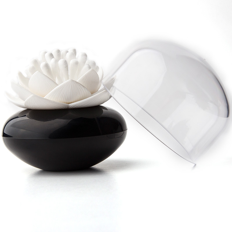 Изображение товара Контейнер для ватных палочек Lotus, черный/белый