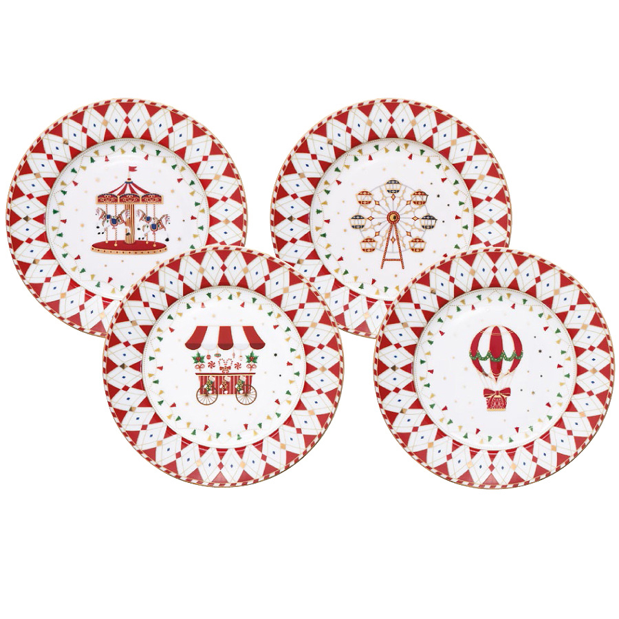 Изображение товара Набор тарелок Рождественская карусель Ø19 см, 4 шт.
