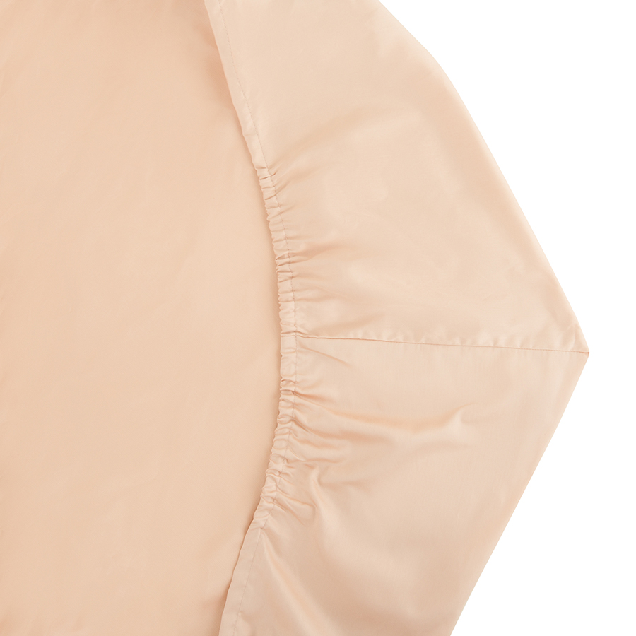 Изображение товара Простыня на резинке из сатина бежево-розового цвета из коллекции Essential, 180х200 см