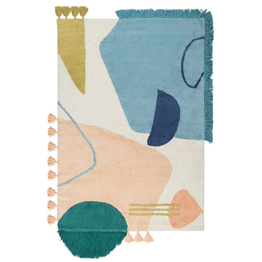 Изображение товара Ковер из хлопка с геометрическим принтом, бахромой и кисточками из коллекции Ethnic, 200х300 см