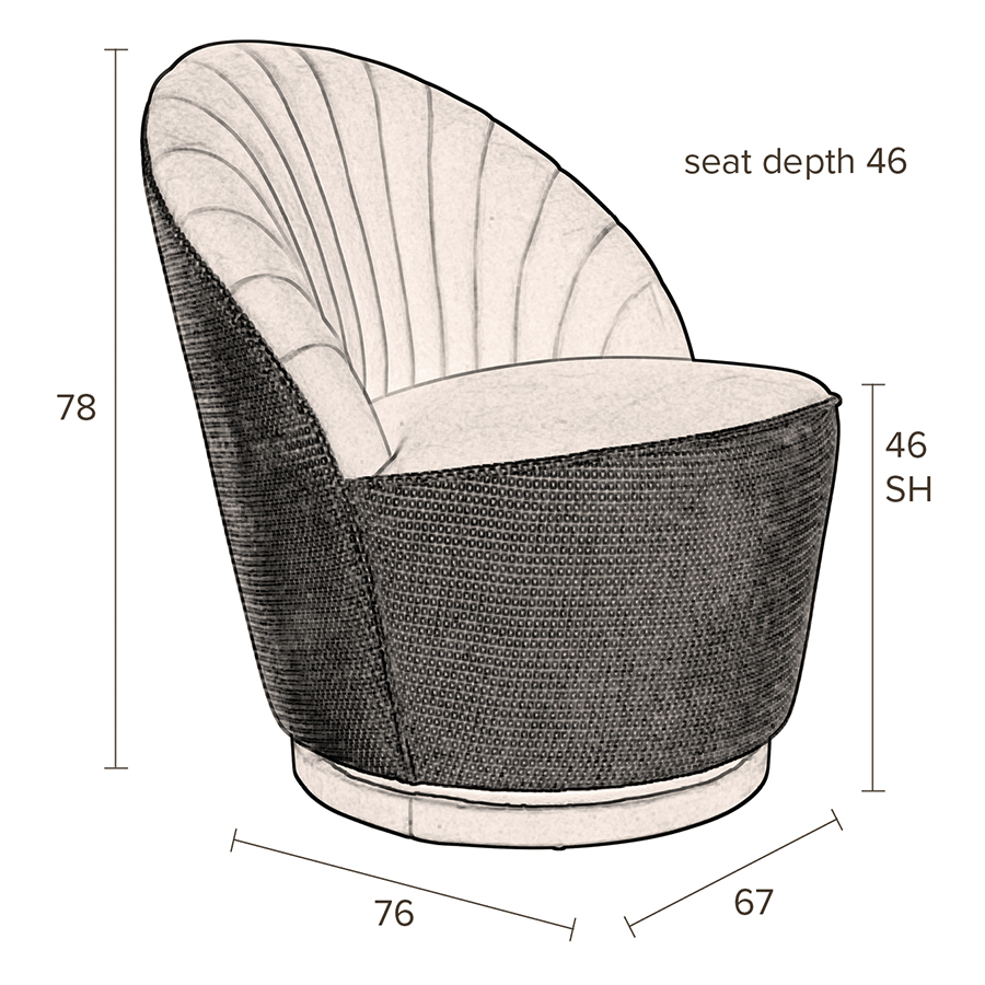 Изображение товара Лаунж-кресло Dutchbone, Madison, 67x76x78 см, оливковое
