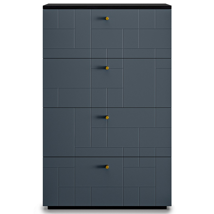 Изображение товара Комод высокий Minimal, ML050, 47х71,8х114,2, черный дуб/графитовый