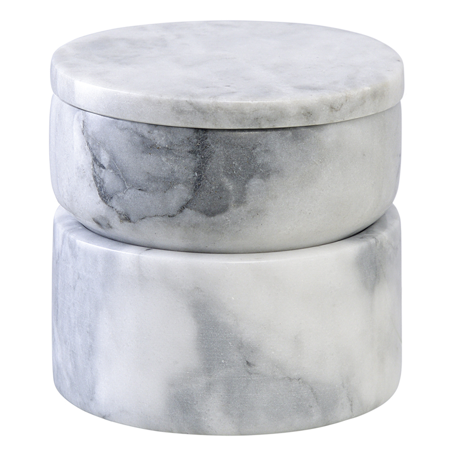 Изображение товара Шкатулка для украшений Marm, Ø10,5х11,8 см, белый мрамор