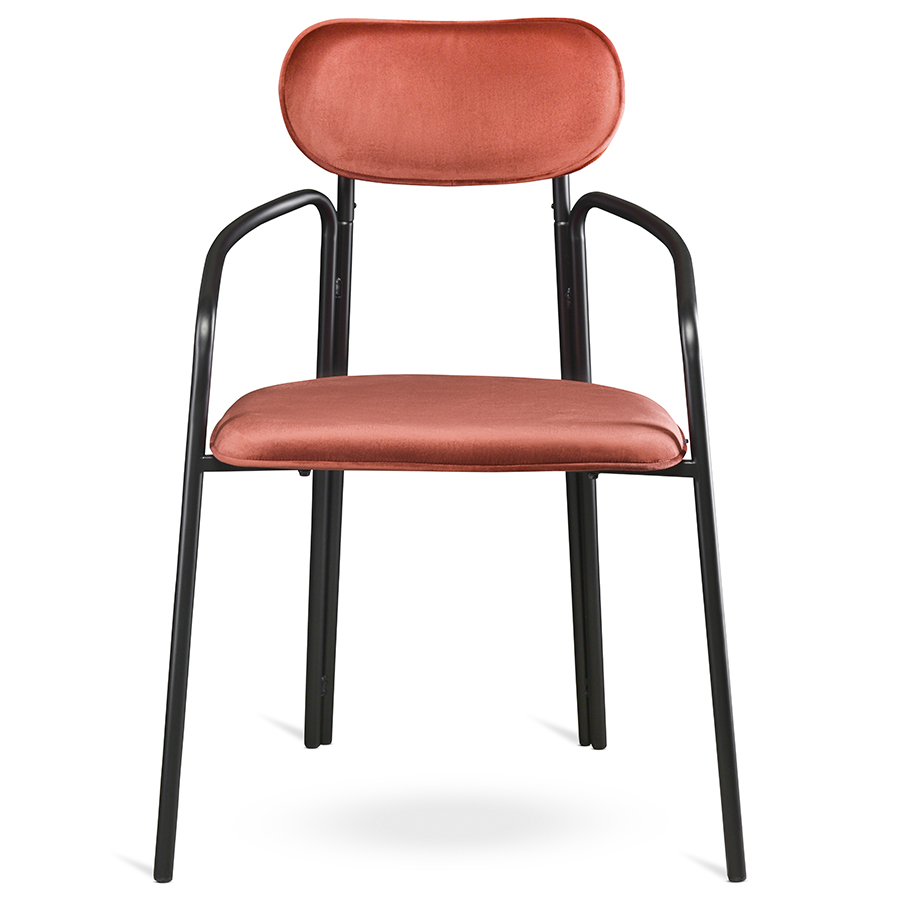 Изображение товара Набор из 2 стульев Ror, Round, велюр, черный/темно-красный
