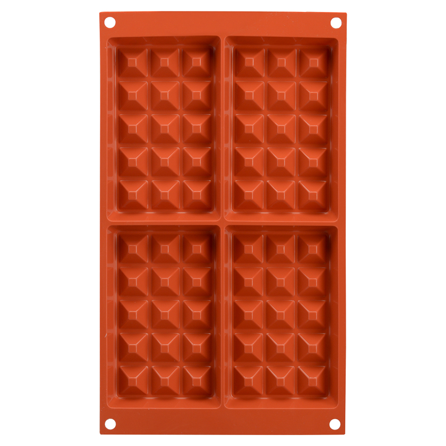 Изображение товара Форма для приготовления вафель Waffel Classic, 18х30 см, силиконовая, красная