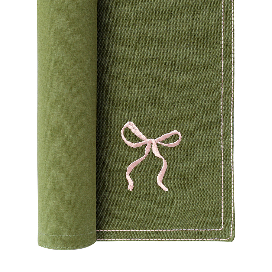 Изображение товара Салфетка под приборы Fancy Bows оливкового цвета из коллекции Essential, 35х45 см