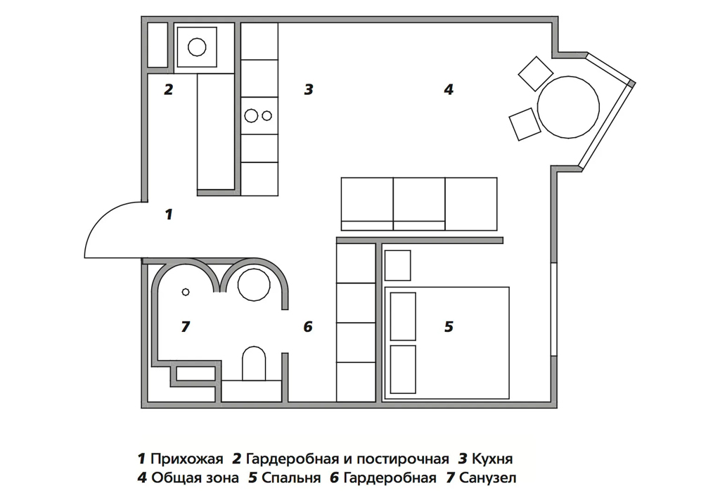 Изображение 9 к статье Квартира с необычной ­геометрией по проекту Бориса Денисюка, 43 м²