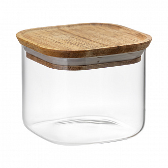 Банка для хранения квадратная Glass Acacia, 600 мл
